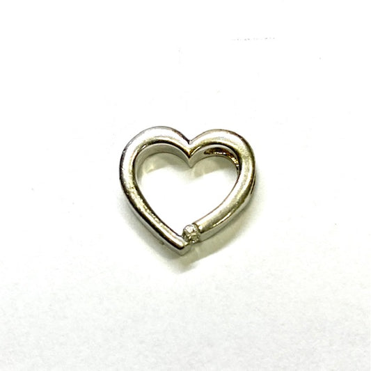 9ct White Gold Diamond Set Heart Pendant Pre-Loved