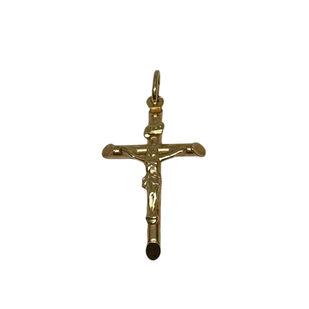 9ct Yellow Gold Crucifix Pendant Pre Loved