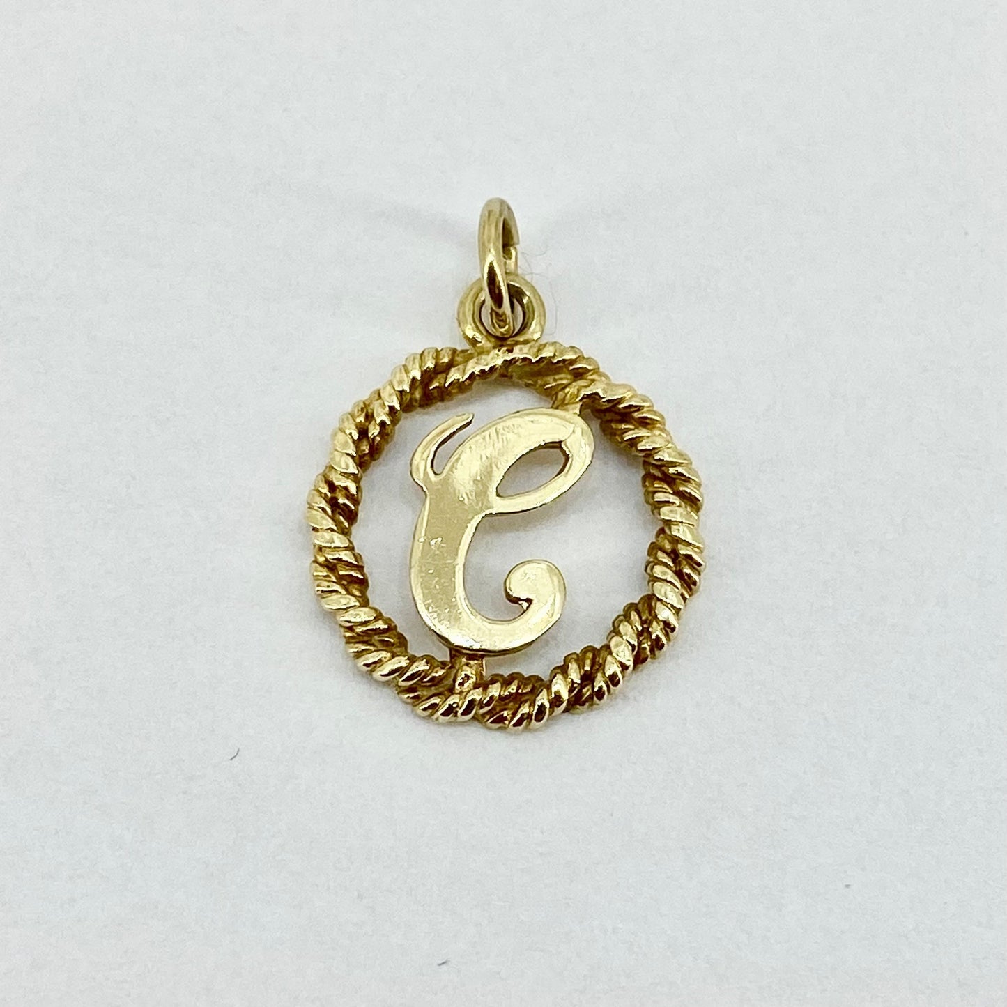9ct Yellow Gold Initial C Pendant Pre Loved