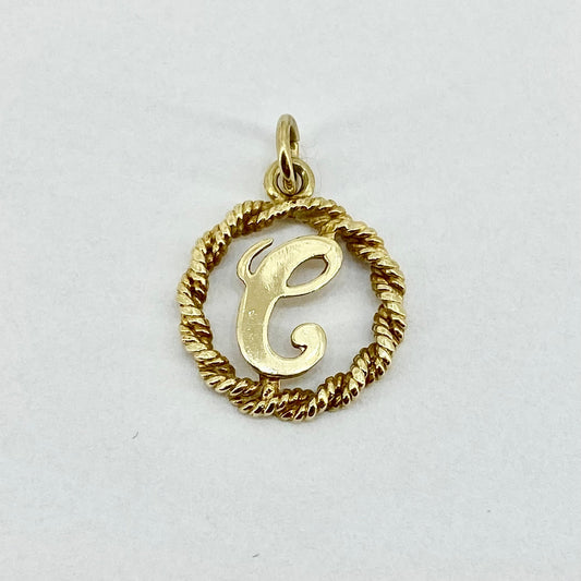 9ct Yellow Gold Initial C Pendant Pre Loved