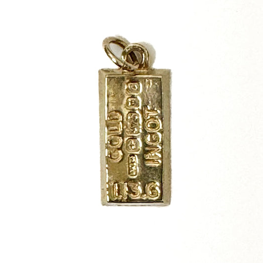 9ct Yellow Gold Ingot Pendant Pre Loved
