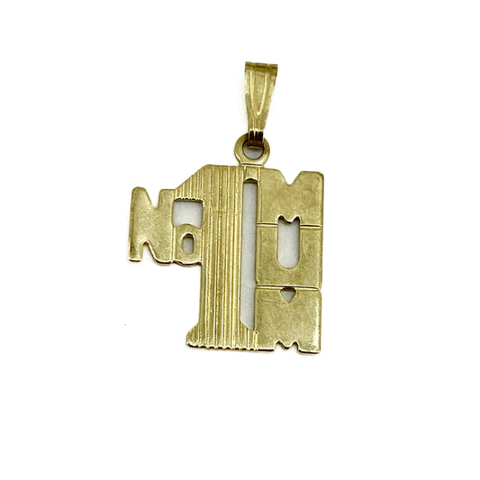 9ct Yellow Gold No.1 Mum Pendant Pre Loved