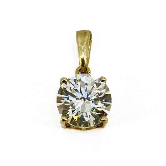 9ct Yellow Gold CZ Set Pendant Pre-Loved