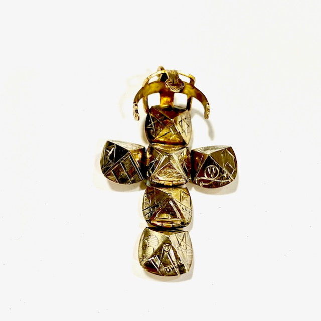 Gold Plated Silver Masonic Ball Pendant Pre-Loved