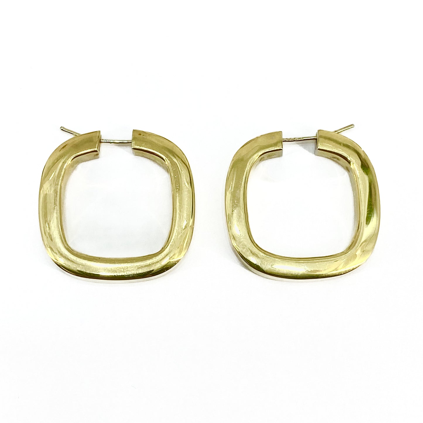 18ct Yellow Gold Large Hoop Earrings Pre Loved