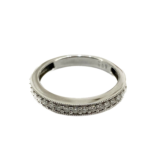 9ct White Gold Diamond Set Half Eternity Ring Pre Loved
