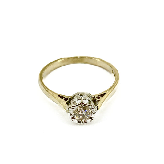 9ct Yellow Gold Diamond Solitaire Ring Pre Loved