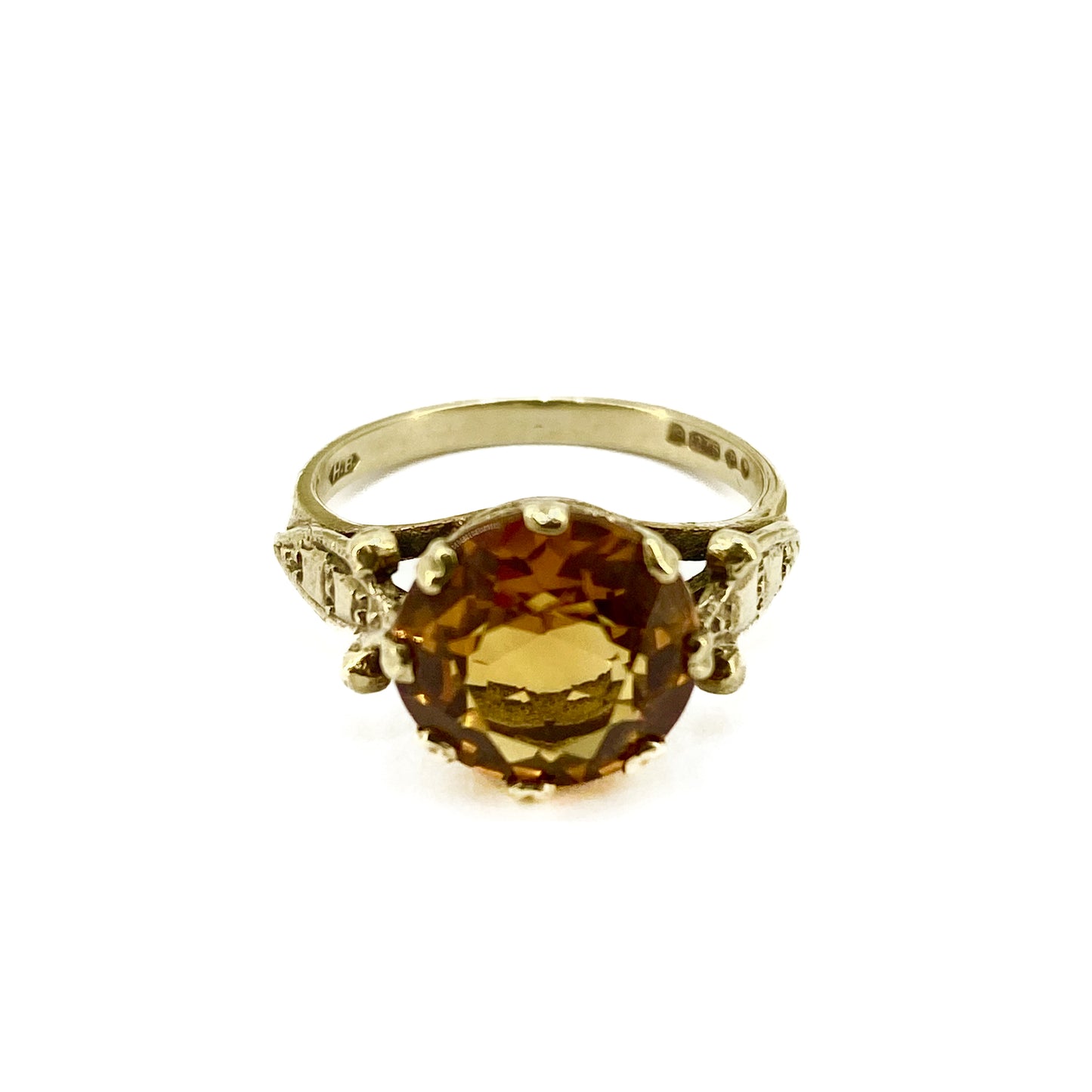 9ct Yellow Gold Citrine Set Ring Pre Loved