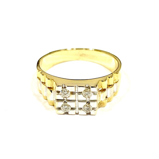 18ct Y/G Diamond Set Gents Ring 10g Pre-Loved
