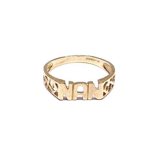 9ct Yellow Gold NAN Ring Pre-loved