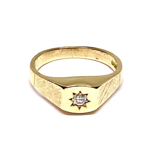 18ct Gents Diamond set  Signet Ring Pre-loved