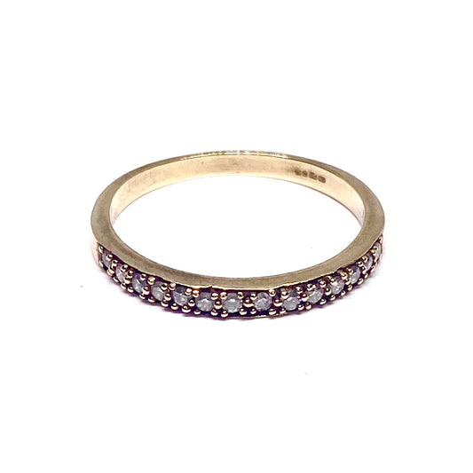 9ct Yellow gold Diamond set Half Eternity Ring Pre-Loved