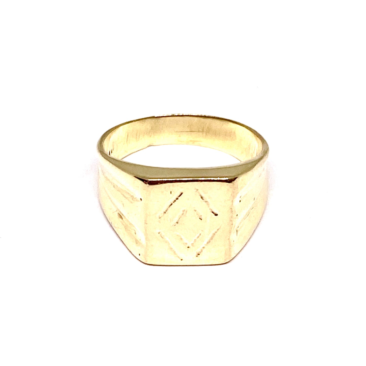 14ct Gents Signet Engraved Ring Pre-Loved