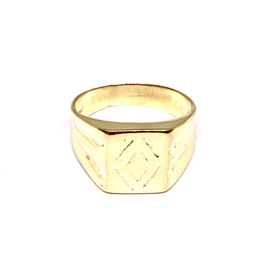 14ct Gents Signet Engraved Ring Pre-Loved