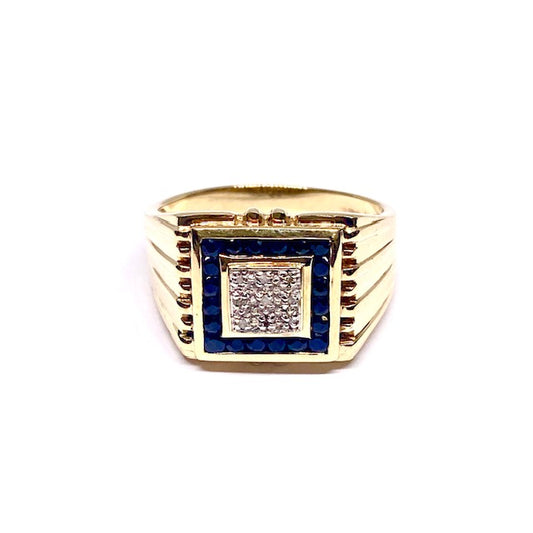 9ct Gents Yellow Gold Black Stone Signet ring  Pre-Loved