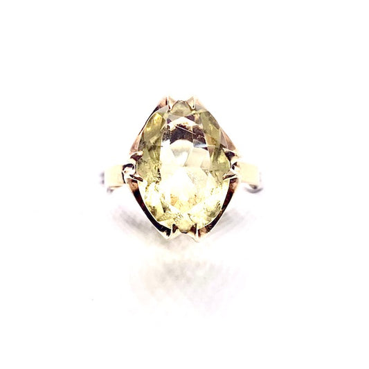 9ct Yellow Gold Citrine Set Ring Pre-Loved