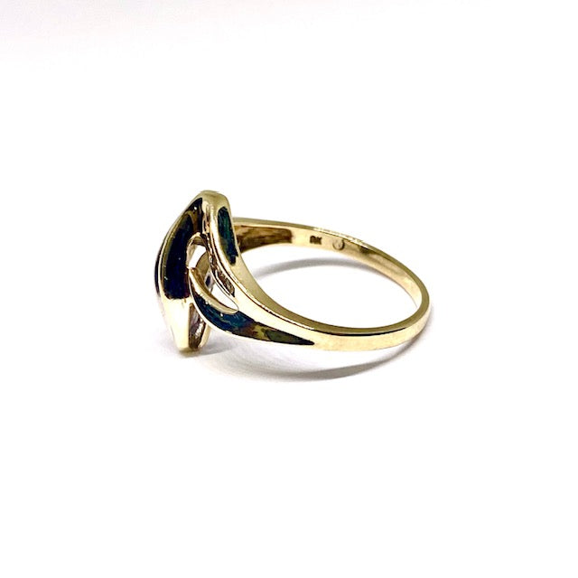 9ct Yellow Gold Diamond Twist Ring Pre-Loved