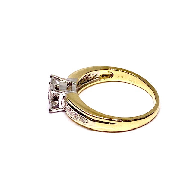 18ct Yellow Gold 4 Princess 0.50ct Diamond Set Ring Pre-Loved