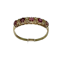 Load image into Gallery viewer, 9ct Yellow Gold Ruby &amp; Diamond Eternity Style Ring Pre-Loved
