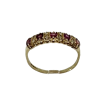 Load image into Gallery viewer, 9ct Yellow Gold Ruby &amp; Diamond Eternity Style Ring Pre-Loved
