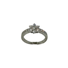 Load image into Gallery viewer, 18ct White Gold Diamond Set Cluster Ring With Diamonds on Shoulder - Pre-Loved
