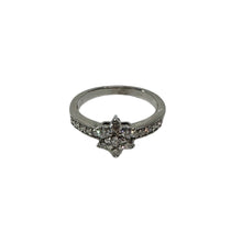 Load image into Gallery viewer, 18ct White Gold Diamond Set Cluster Ring With Diamonds on Shoulder - Pre-Loved
