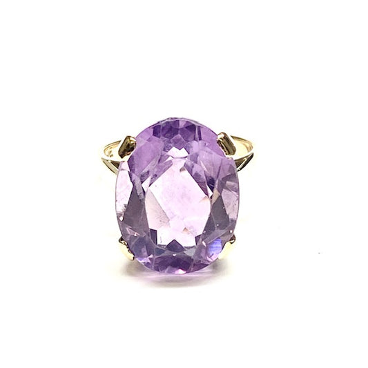 9ct Yellow Gold Amethyst Ring Pre Loved