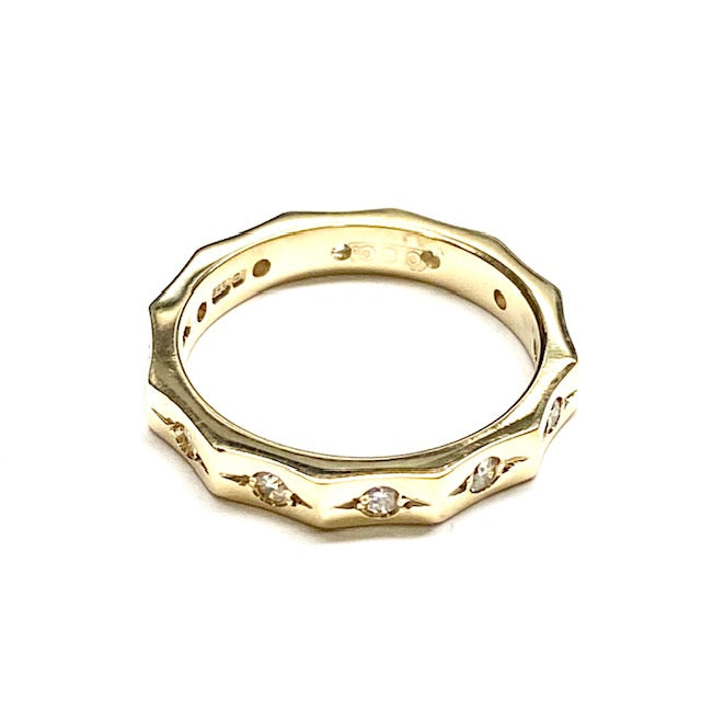 9ct Yellow Gold Diamond Shaped Ring Pre Loved