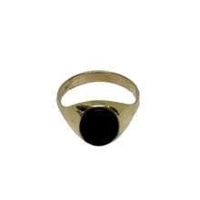 Load image into Gallery viewer, 9ct Yellow Gold Onyx Set Signet ring  - Pre-Loved
