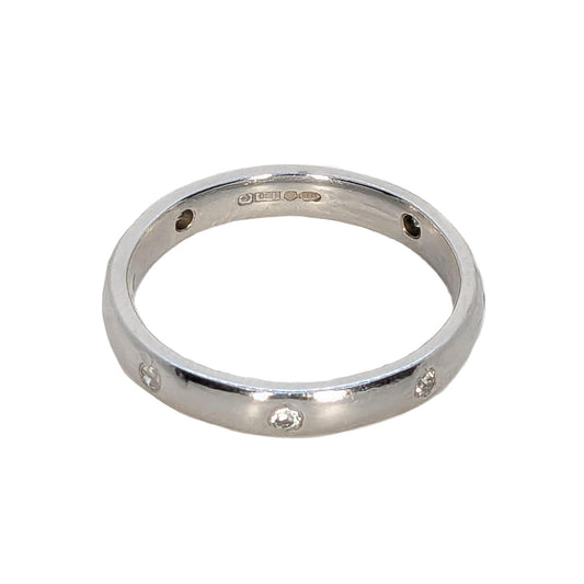 Platinum & 8 Diamond Set Wedding Band  - Pre-Loved