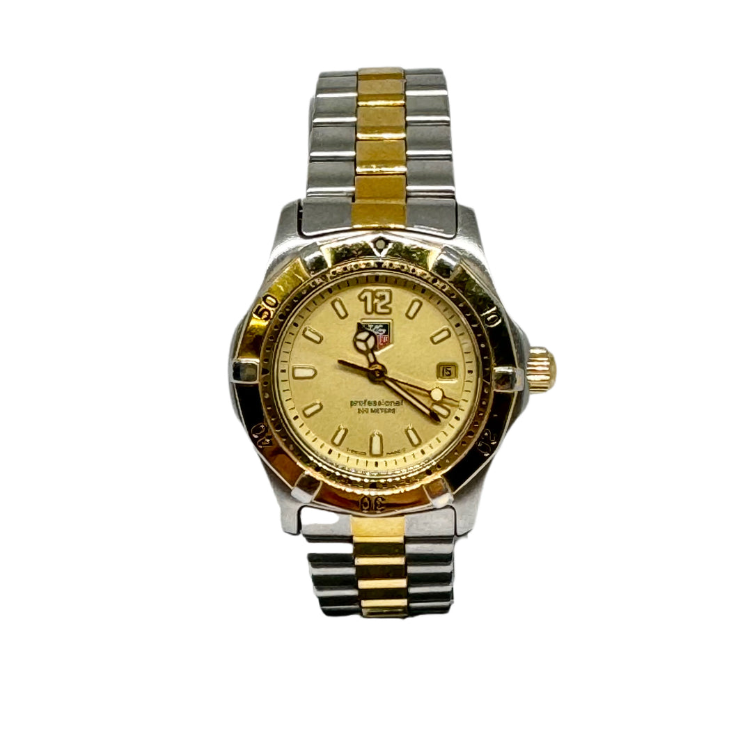 Pre Loved - Tag Heuer 2000 Professional Series Two-Tone Yellow Gold Plating/Stainless Steel Ladies Bracelet Watch With Gold Coloured Face