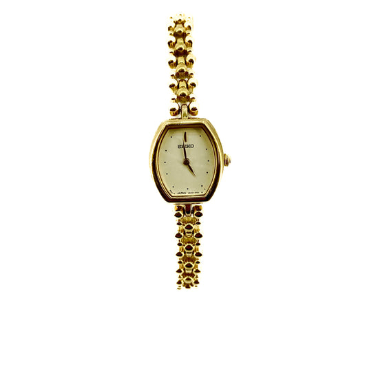 Gold Plated Stainless Steel Seiko Ladies Watch Pre Loved
