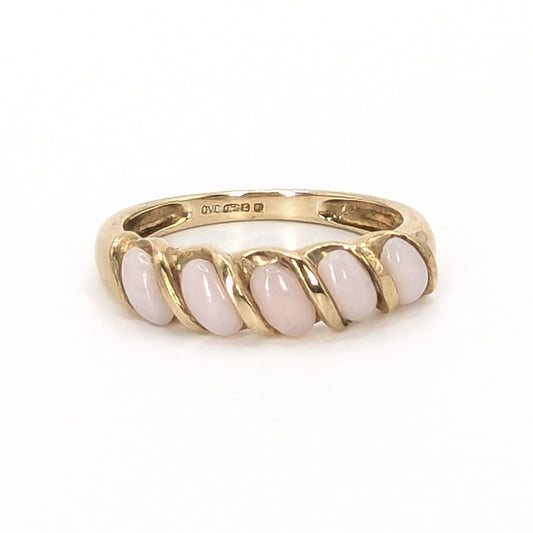 9ct Yellow Gold 5 Opal Set Ring - Pre-Loved
