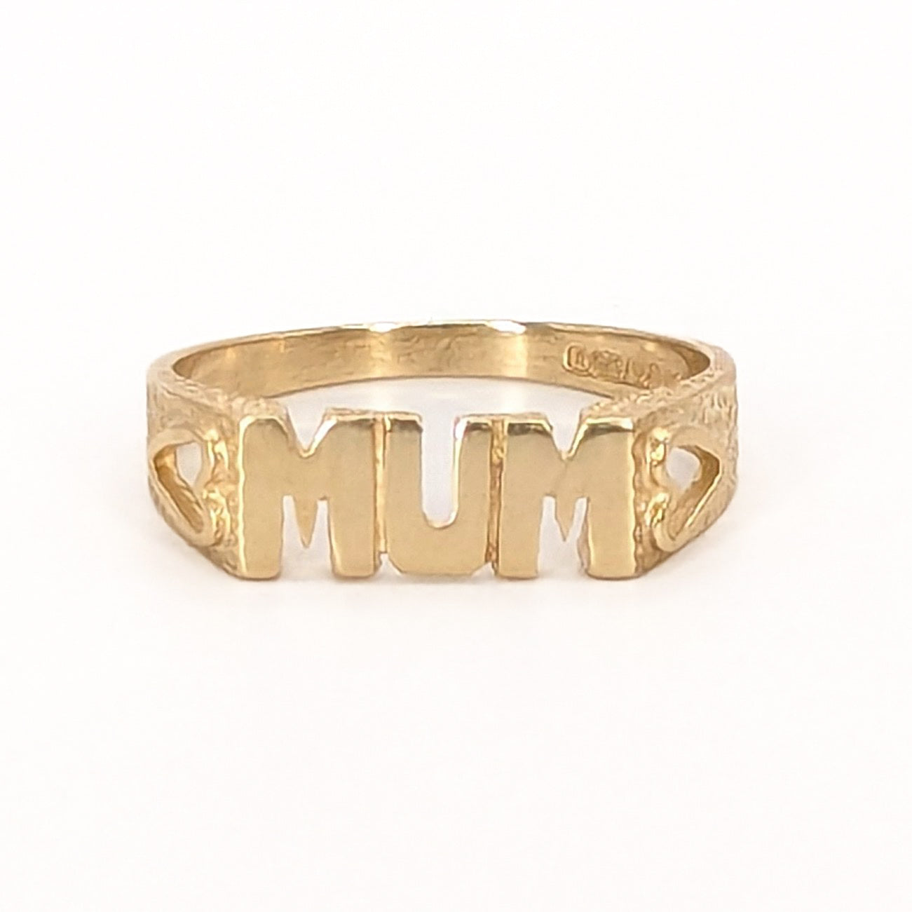 9ct Yellow Gold Mum Signet Ring Pre Loved