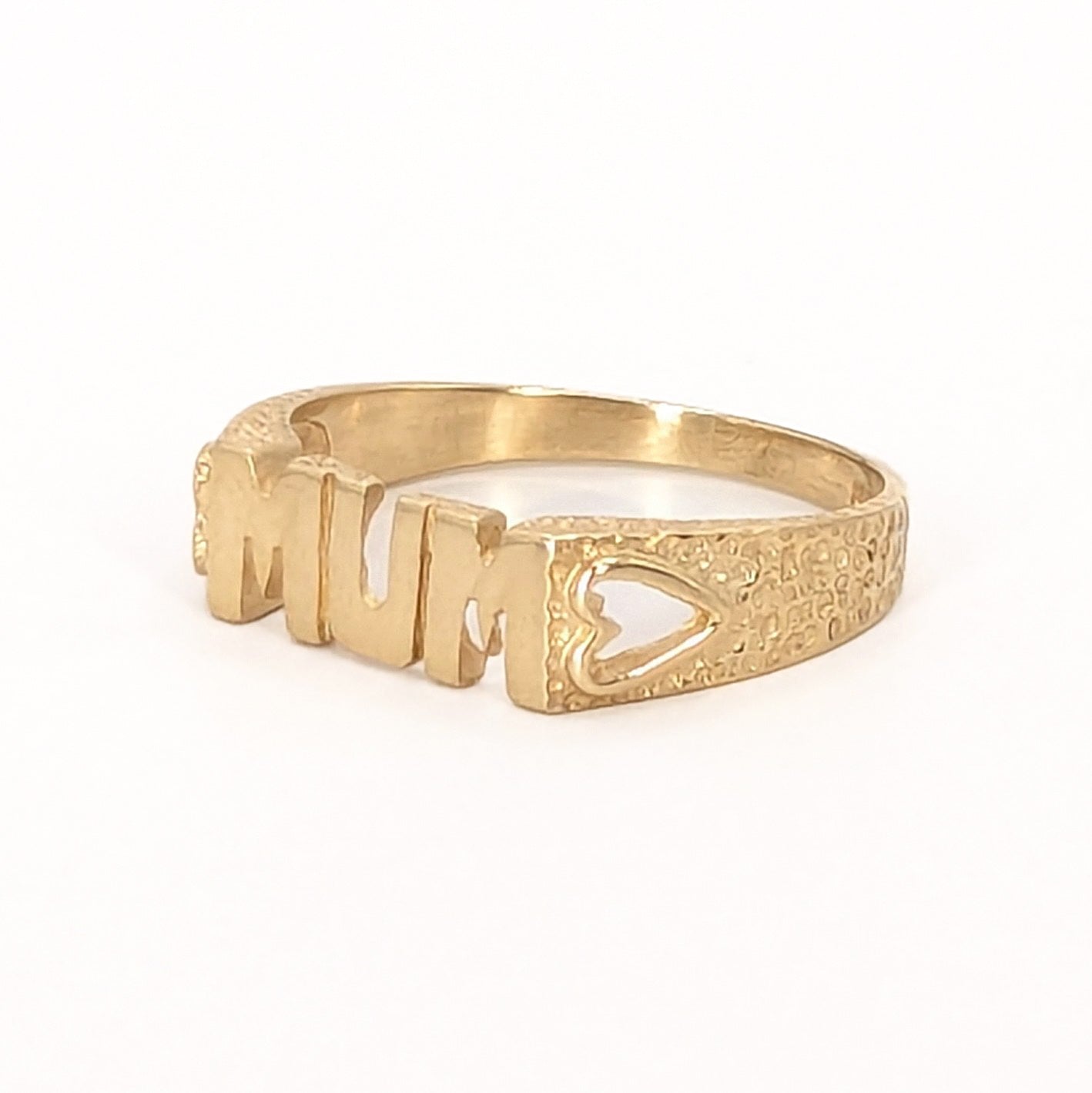 9ct Yellow Gold Mum Signet Ring Pre Loved