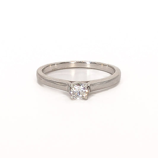 9ct White Gold Diamond Solitaire Set Ring
