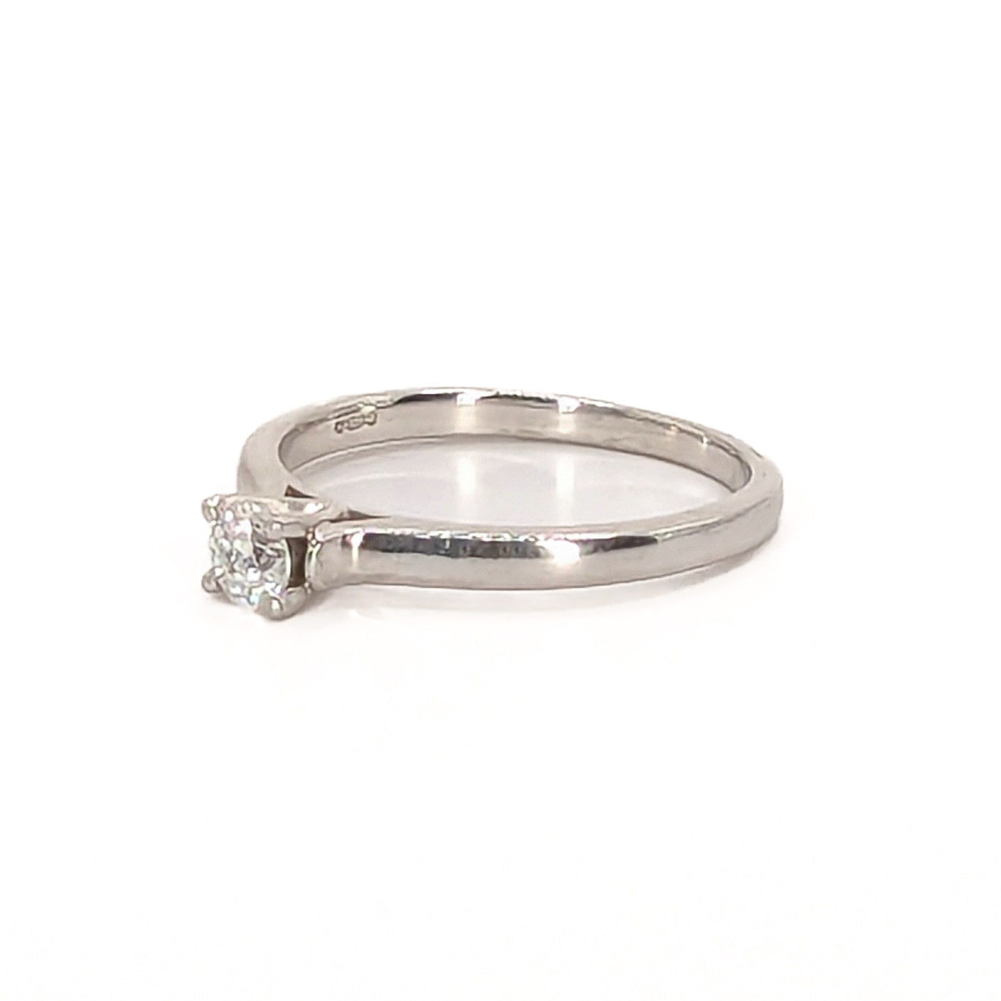 9ct White Gold Diamond Solitaire Set Ring