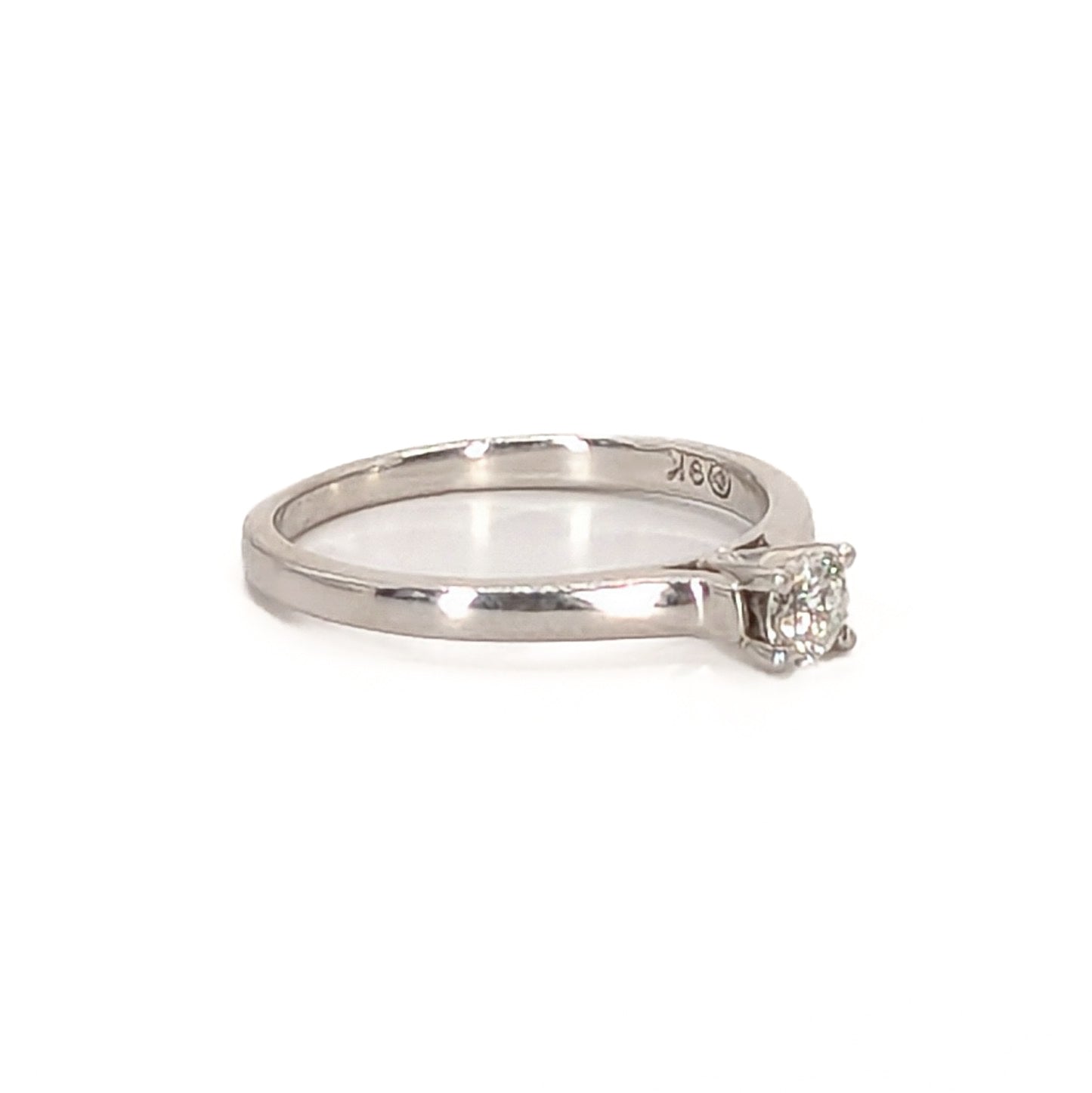 9ct White Gold Diamond Solitaire Set Ring