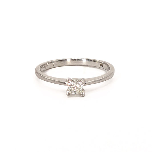 9ct White Gold Princess cut Solitaire Ring