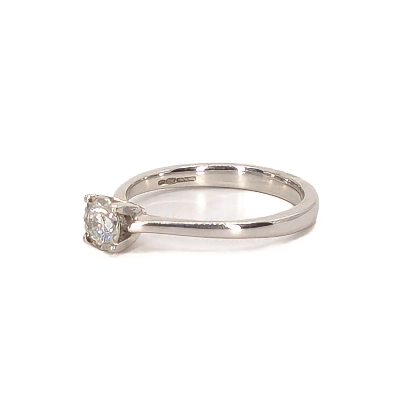 9ct White Gold Diamond Solitaire Ring with Starlight Setting Ring