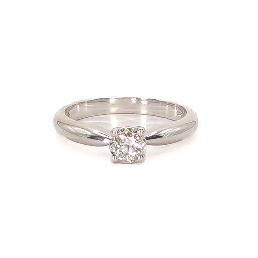 18ct White Gold  Starlight Set Solitaire Diamond Ring