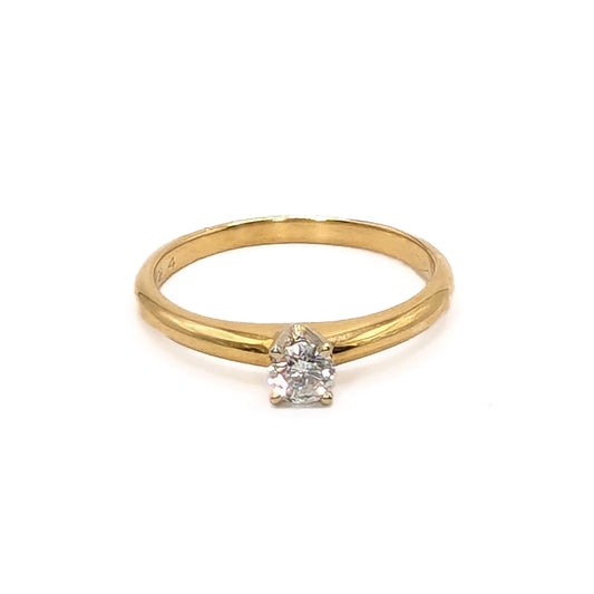 18ct Yellow Gold Diamond Solitaire Ring