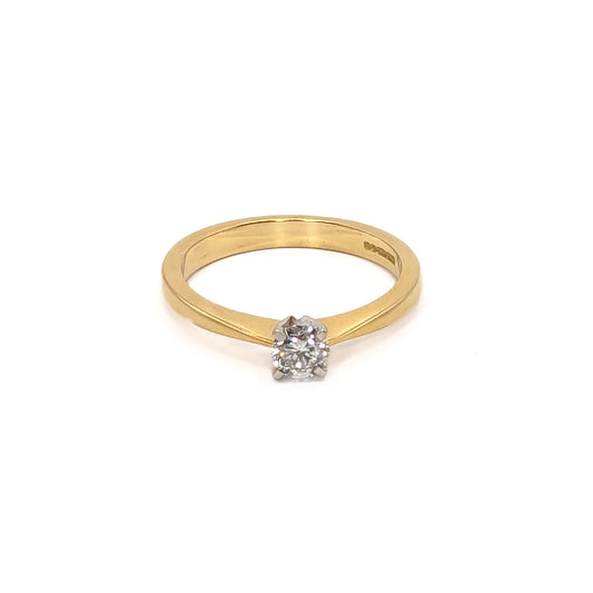 18ct Yellow Gold Diamond Solitaire Ring
