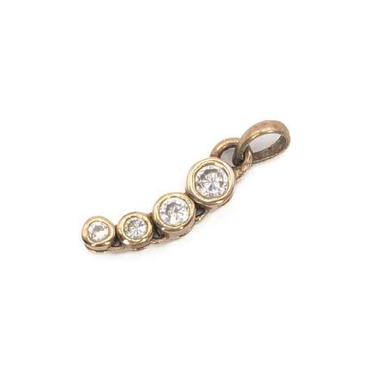 9ct Yellow Gold CZ Set Pendant Pre Loved