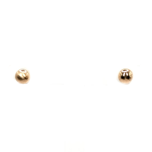 9ct Yellow Gold Ball Stud Earrings Pre Loved