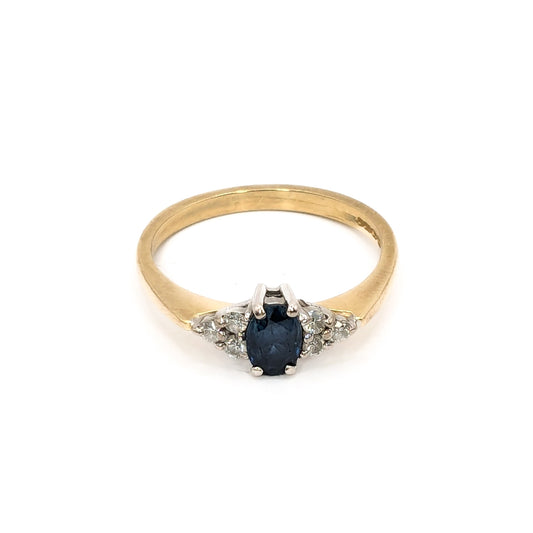 18ct Y/G Sapphire/Diamond Preloved Ring