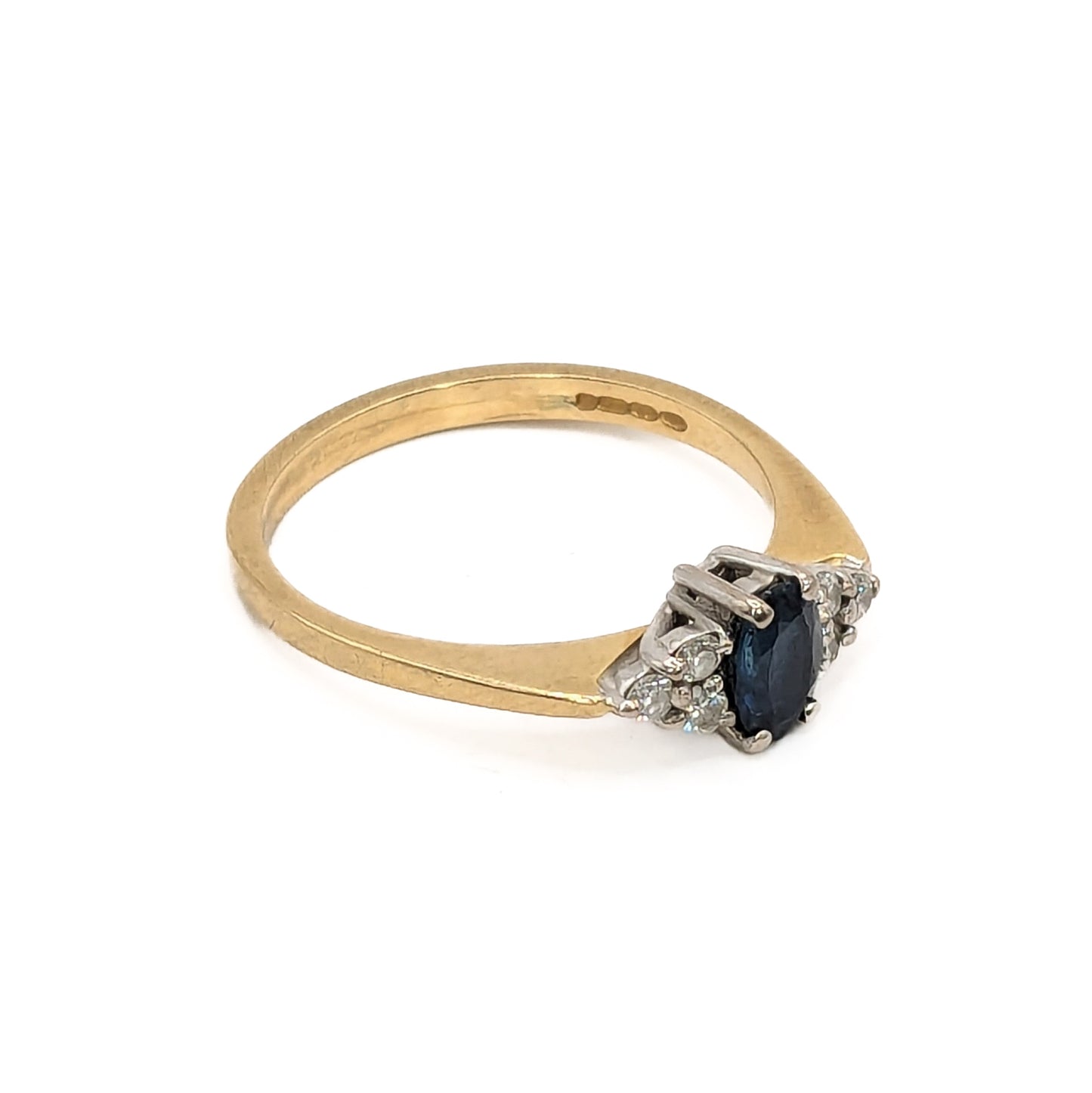 18ct Y/G Sapphire & Diamond Set Preloved Ring