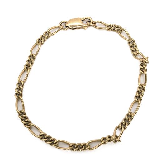 9ct Yellow Gold Figaro Link Bracelet Pre Loved
