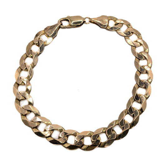 9ct Flat Curb link Bracelet Pre Loved