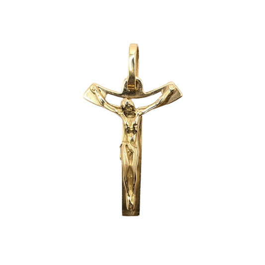 18ct Yellow Gold Crucifix Pendant Pre Loved
